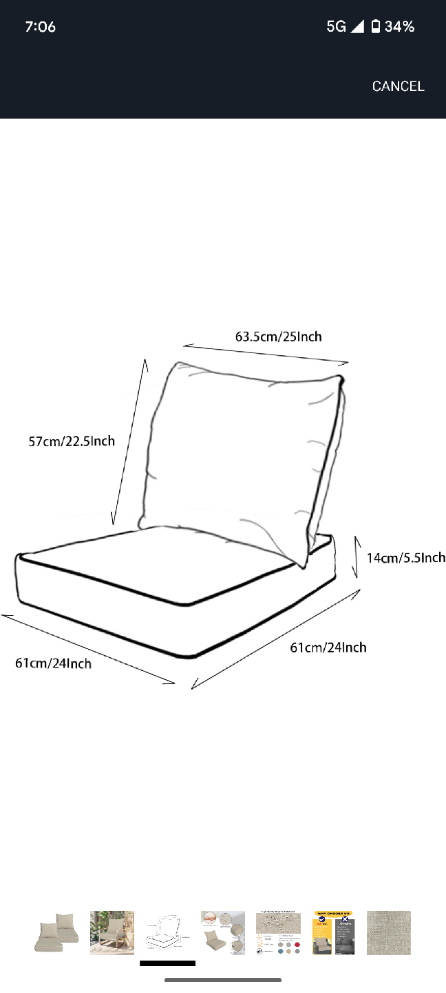 Outdoor Chair Cushions - Water Repellent - photo 4