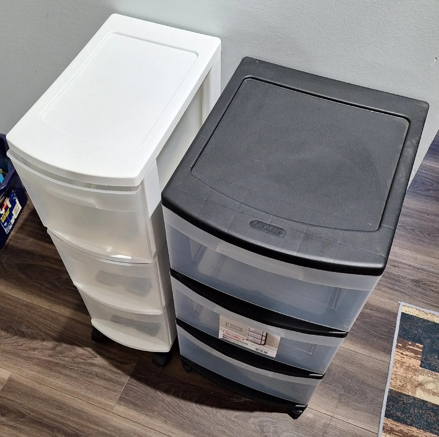 Set of 2 3-Drawer storage - White & Black image indicator(2)