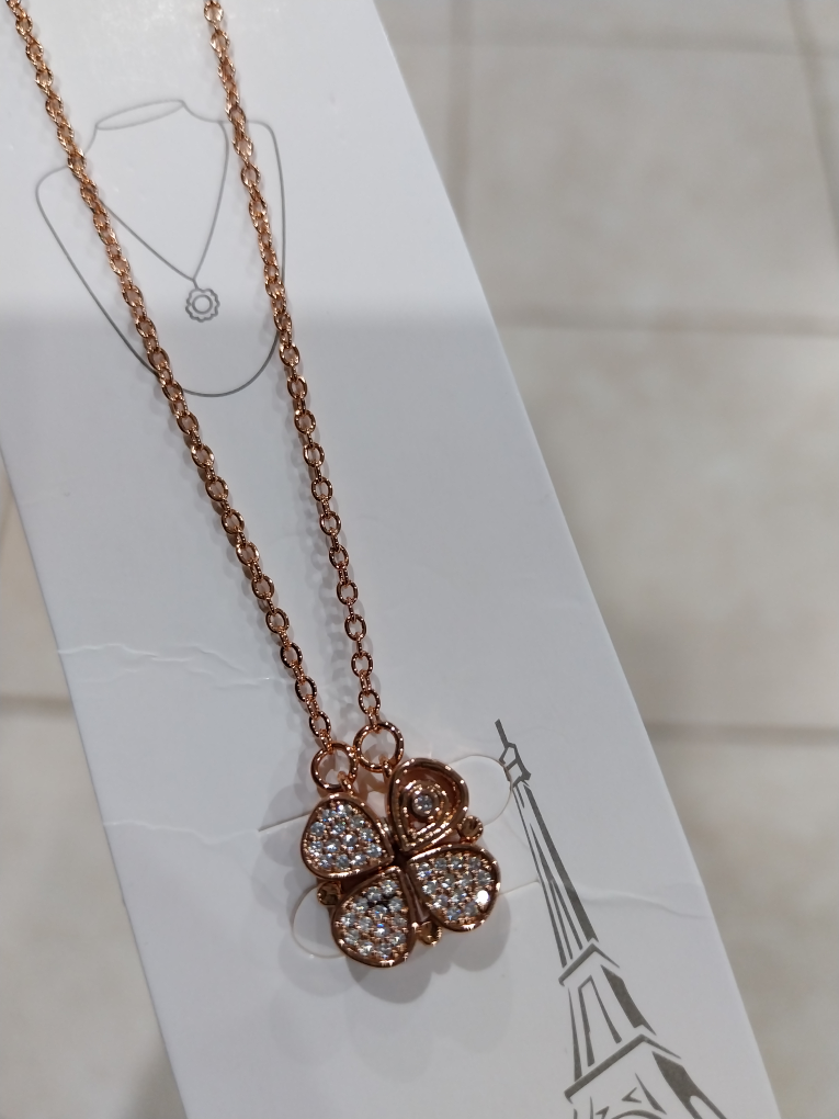Stainless Steel Rose Gold Clover Necklace - photo 2
