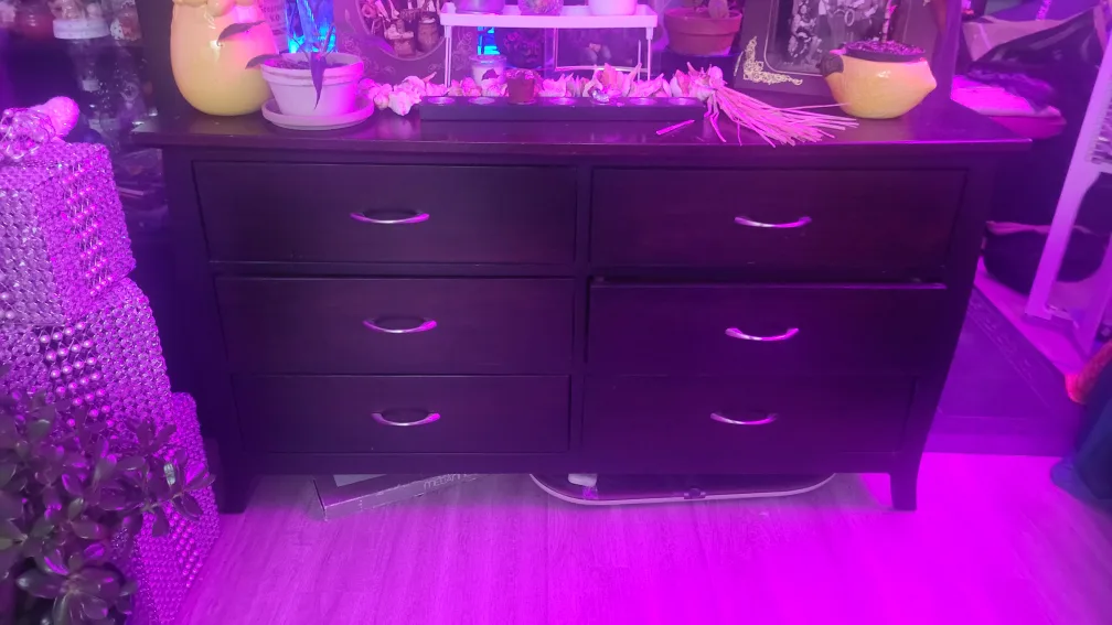 Thrifty priced Dark brown 6-drawer dresser image indicator(8)