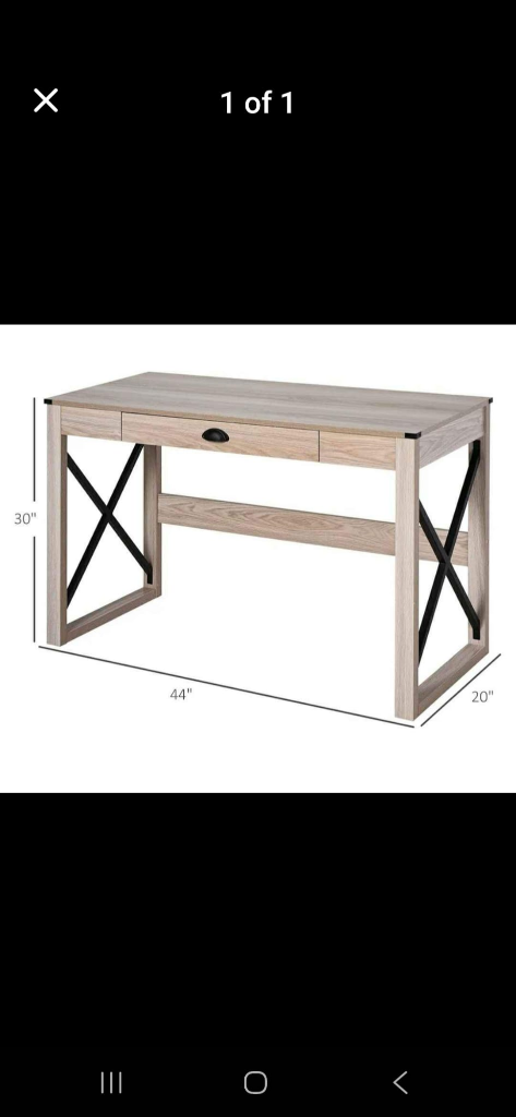 Wood Desk with Drawer, 44 x 20 x 30 inches - photo 5