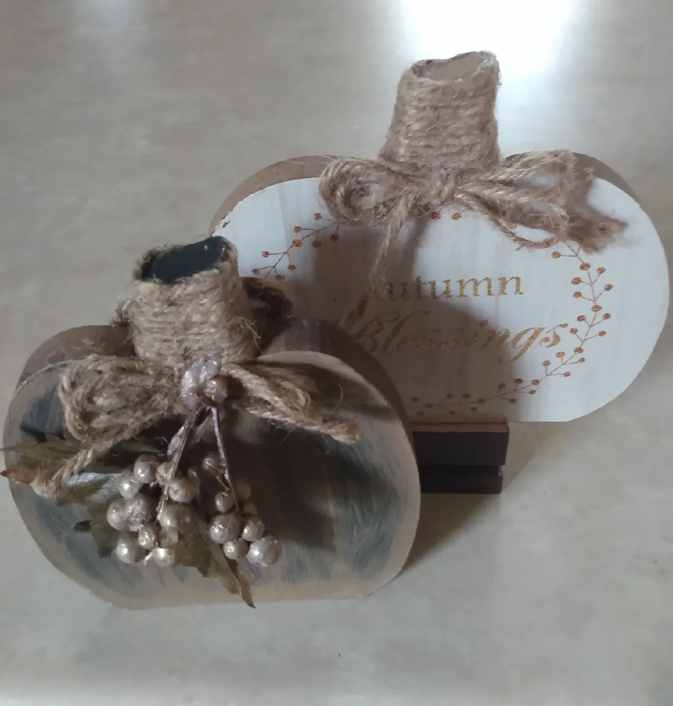 Sets of Three Autumn Wooden Decor Pumpkin Set thumbnail