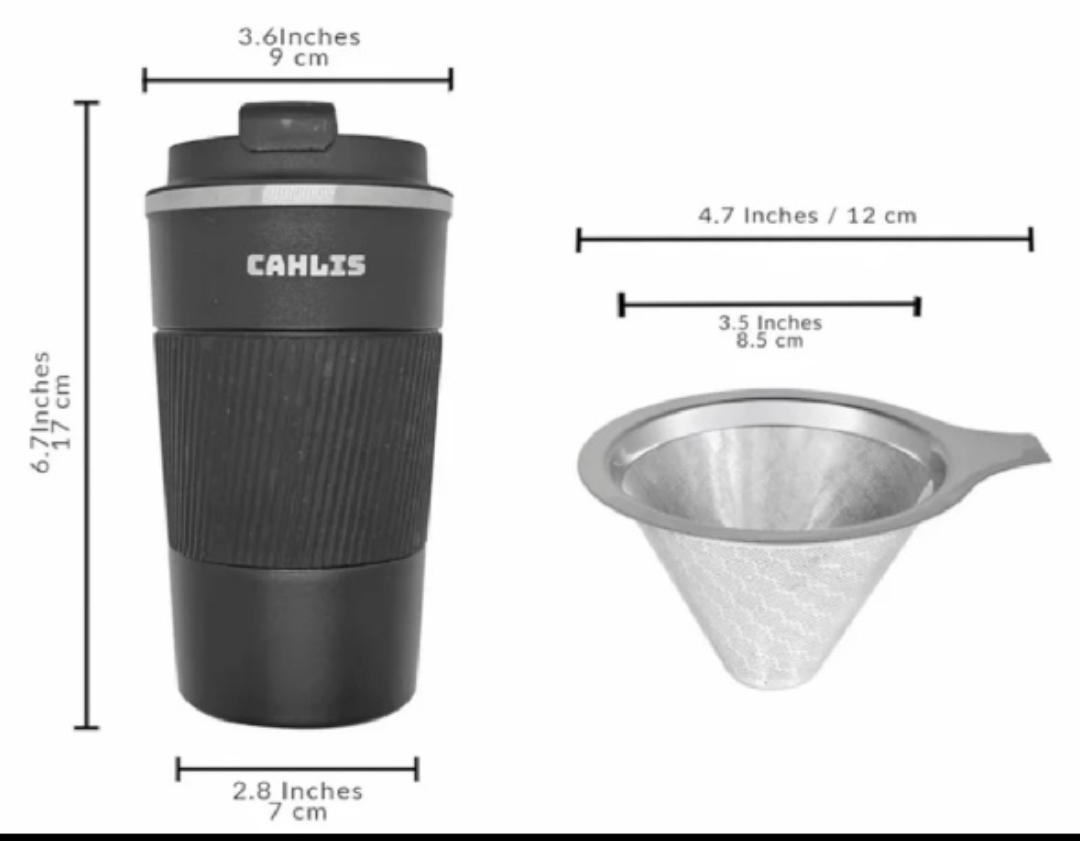 🥕 NEW Travel Brewing Tumbler Pour Over Coffee Maker Thermal Mug - photo 5