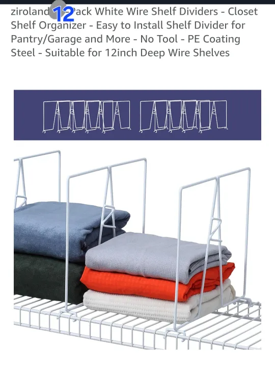 set of 12 closet shelf dividers*new* thumbnail