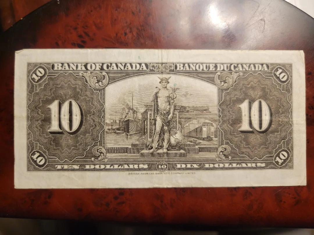 1937 Bank of Canada $10 Bank Note Bill image indicator(4)