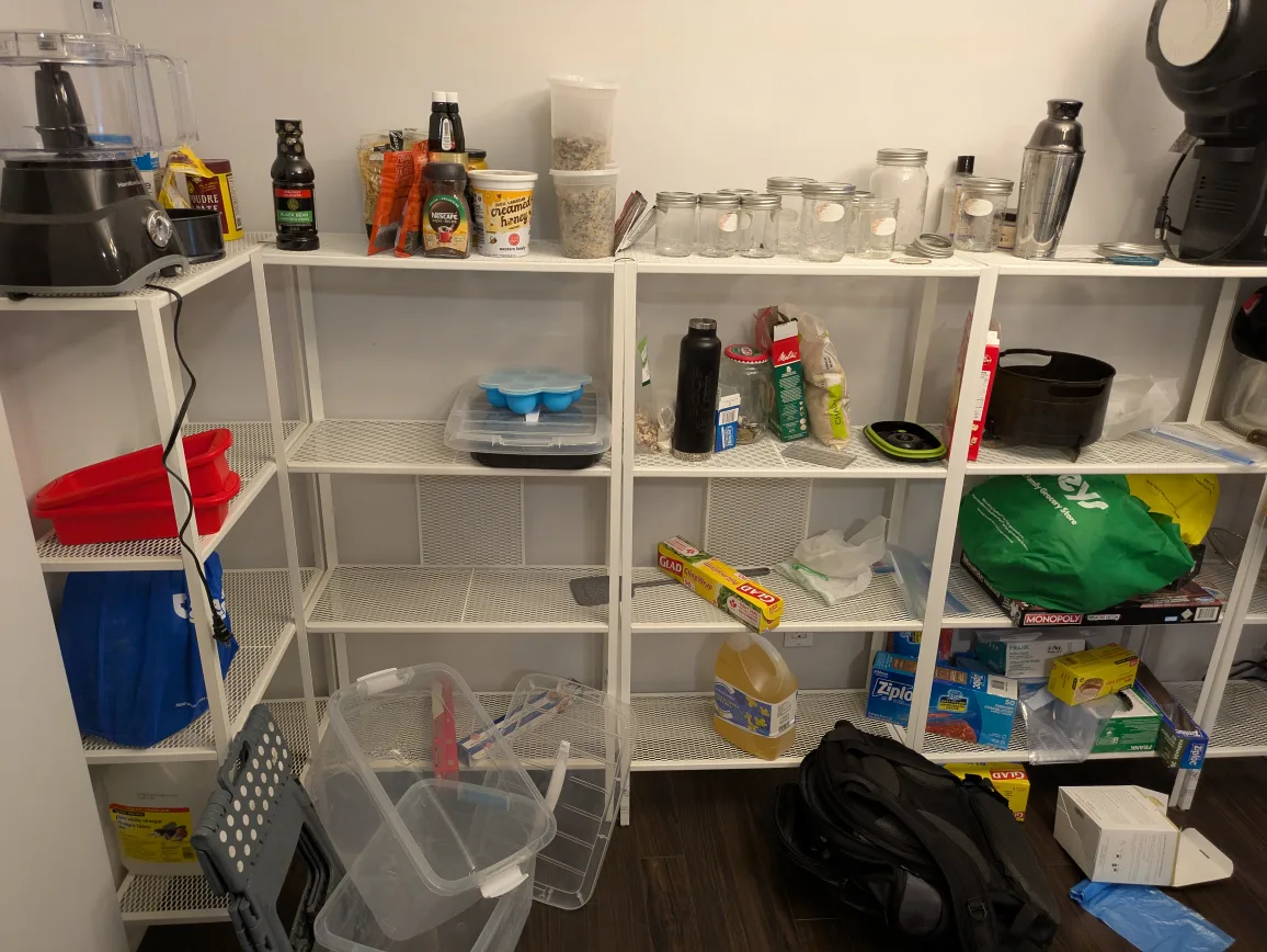 White wire Ikea shelving units thumbnail