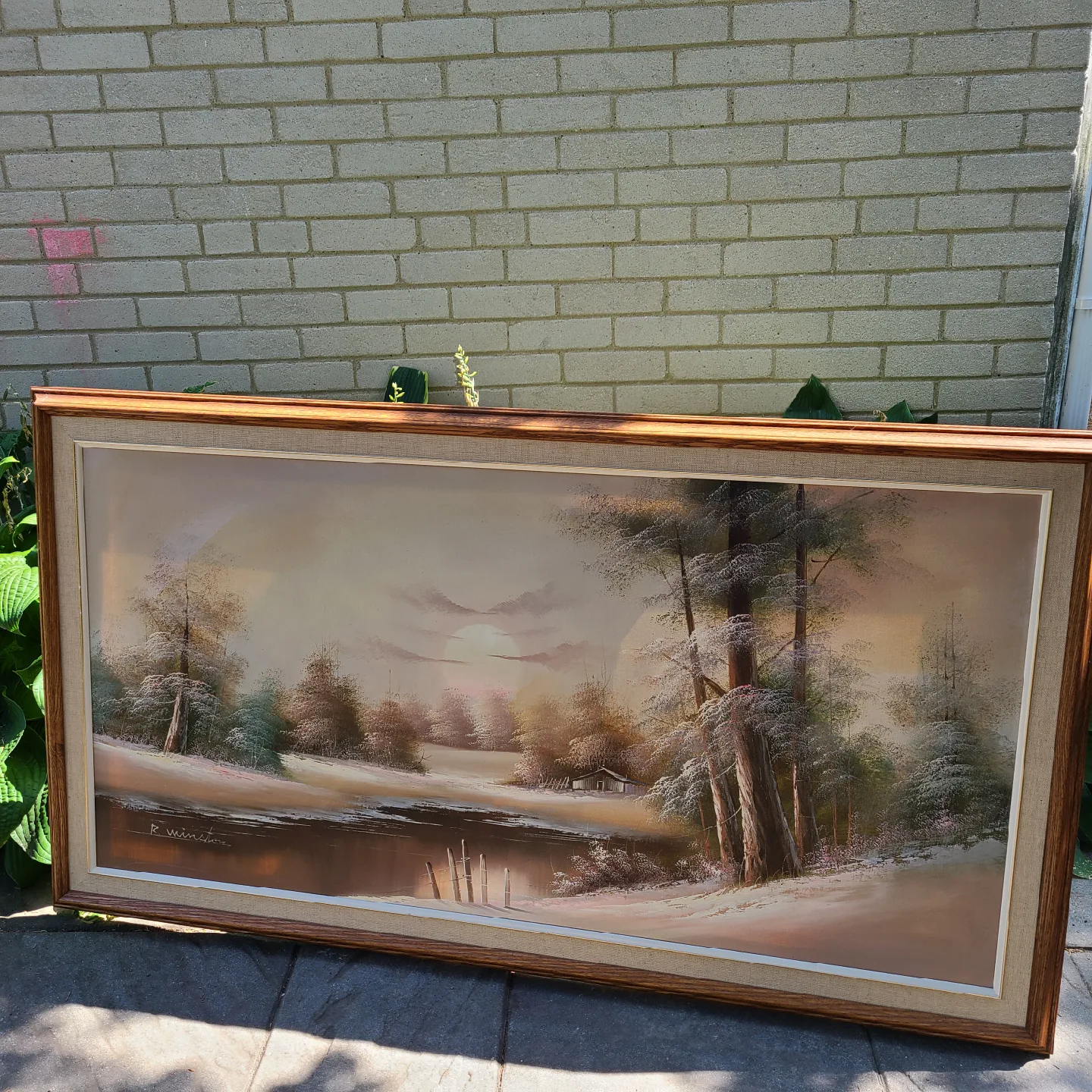 Framed winter landscape Painting thumbnail