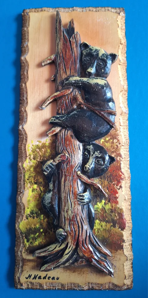 H. Nadeau Hand Crafted 3D Bear Wall Art thumbnail