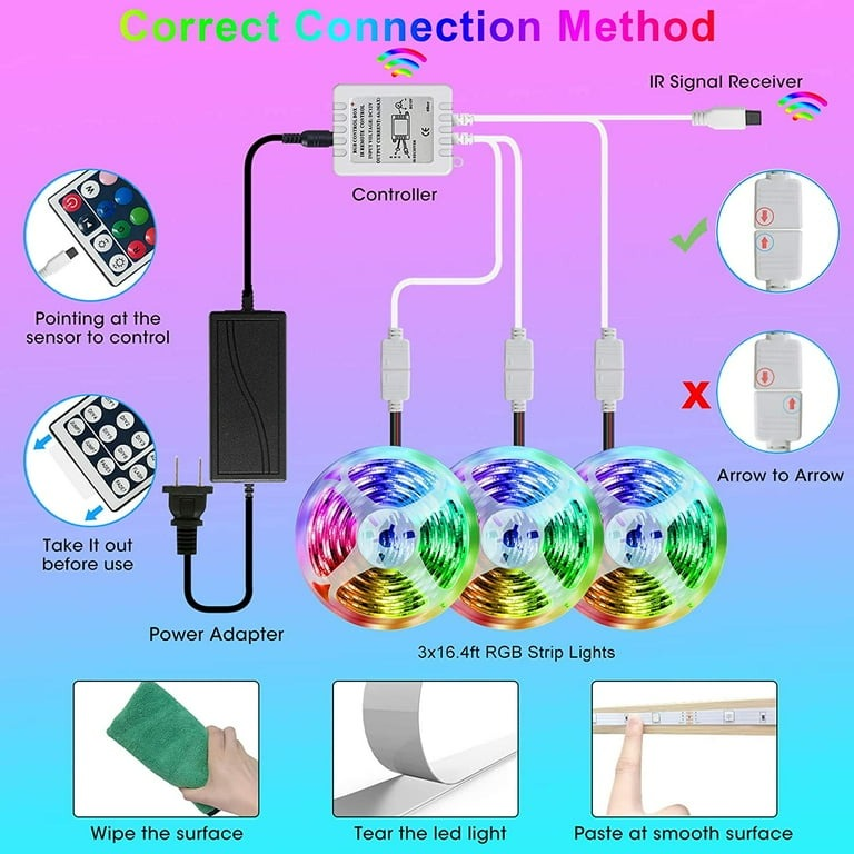 49.2FT/15M LED Strip Lights,Borllyem RGB LED Light Strip 5050SMD - photo 2