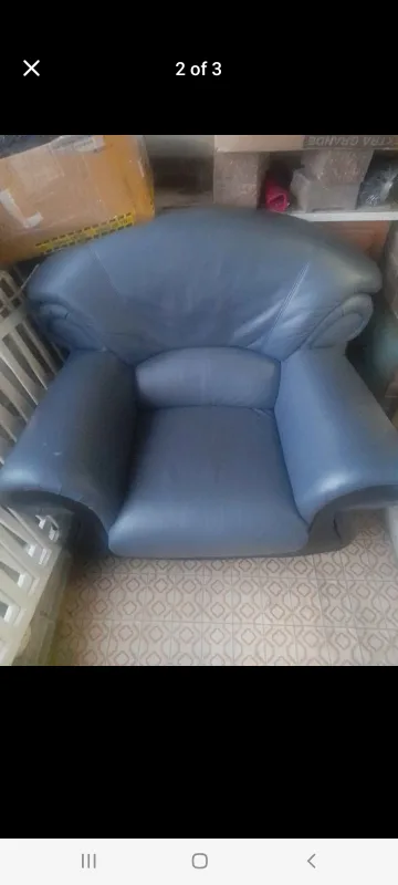 Blue Leather Armchair 🥕 image indicator(2)