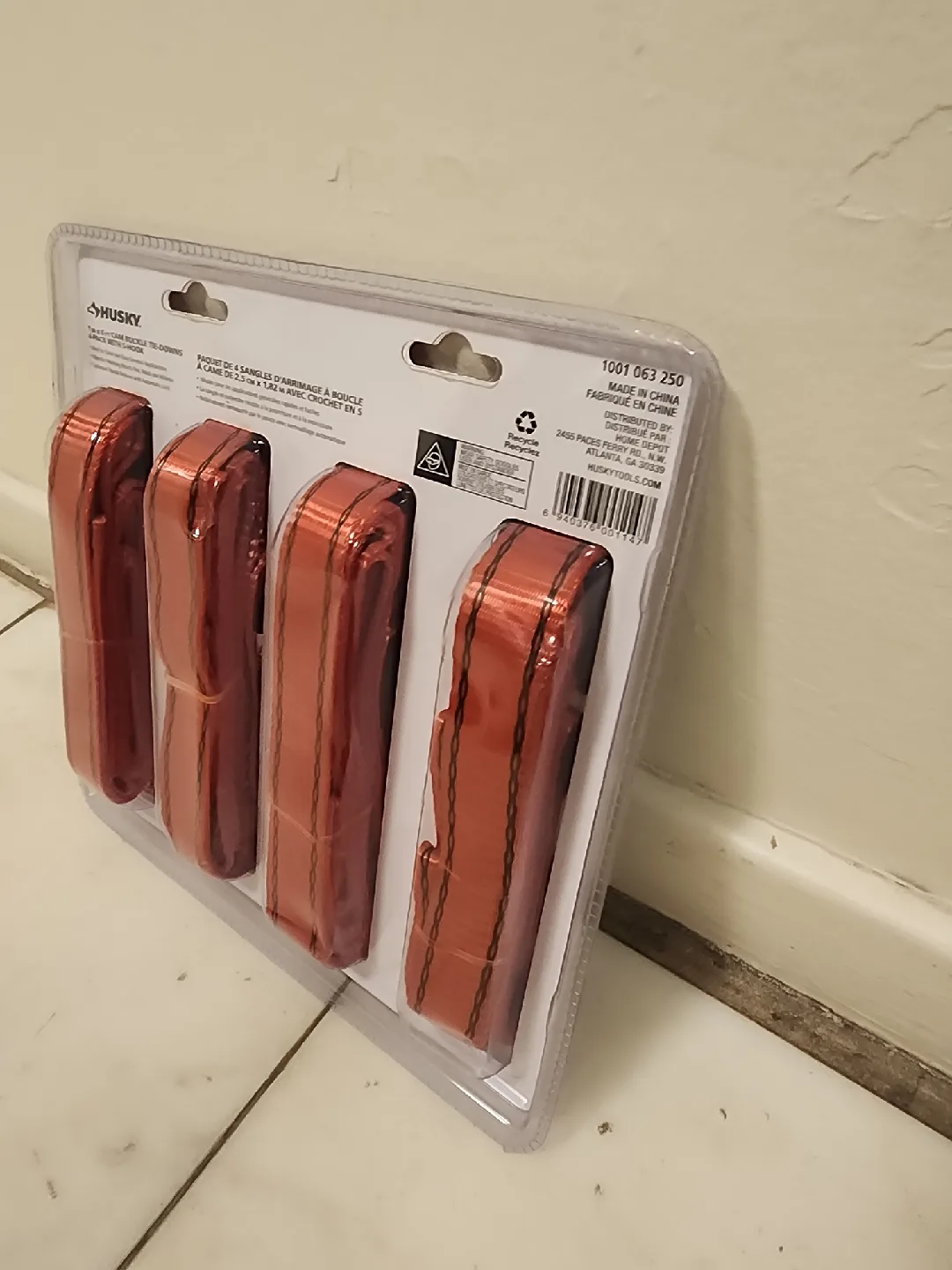 New Husky 1 in x 6 ft Cam Buckle Tie-Downs 4-Pack image indicator(6)