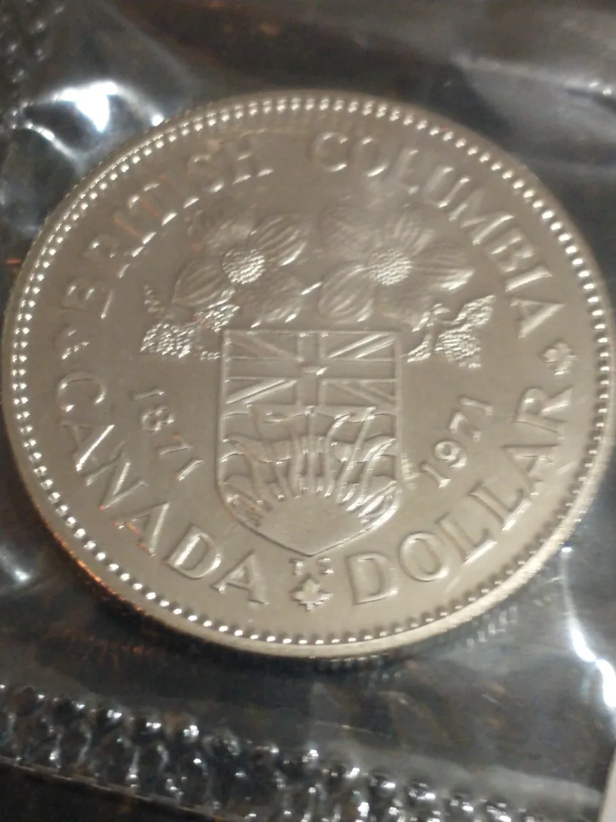 Nice 1871-1971 British Columbia centennial Canada Dollar thumbnail