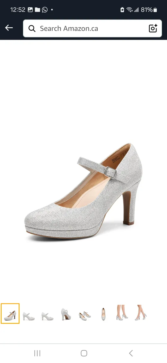 Women's Mary Jane Platform Heel - Silver thumbnail