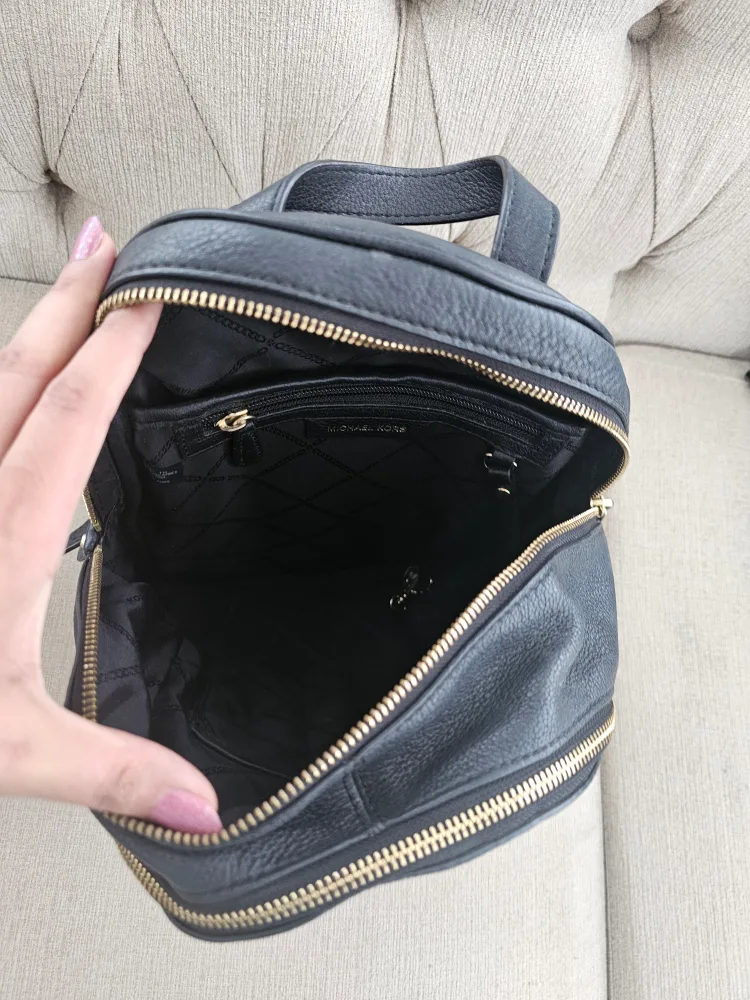 Authentic Michael Kors Black Backpack image indicator(6)