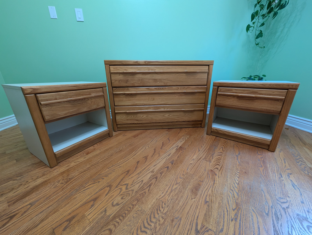 Hardwood Dresser & Double Nightstand Set