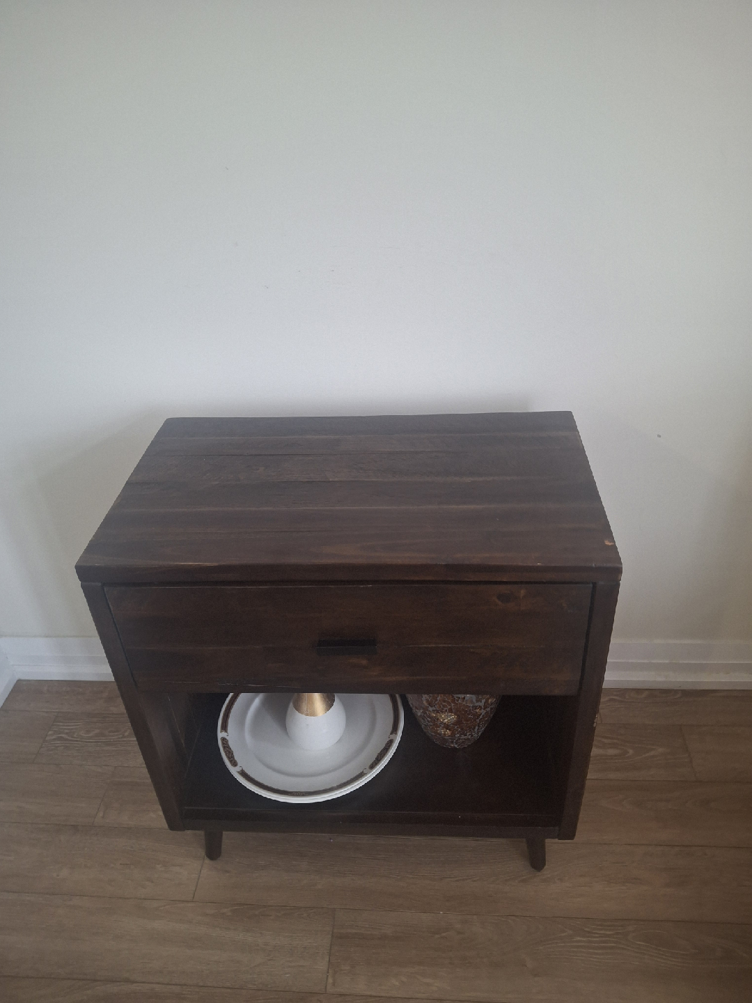 Dark Brown Wood Nightstand - photo 3