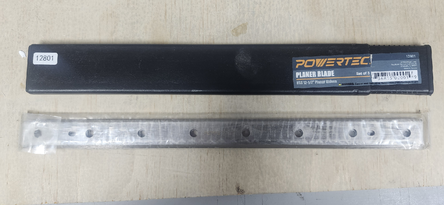 POWERTEC Planer Blade HSS 12-1/2" Knives Set of 3