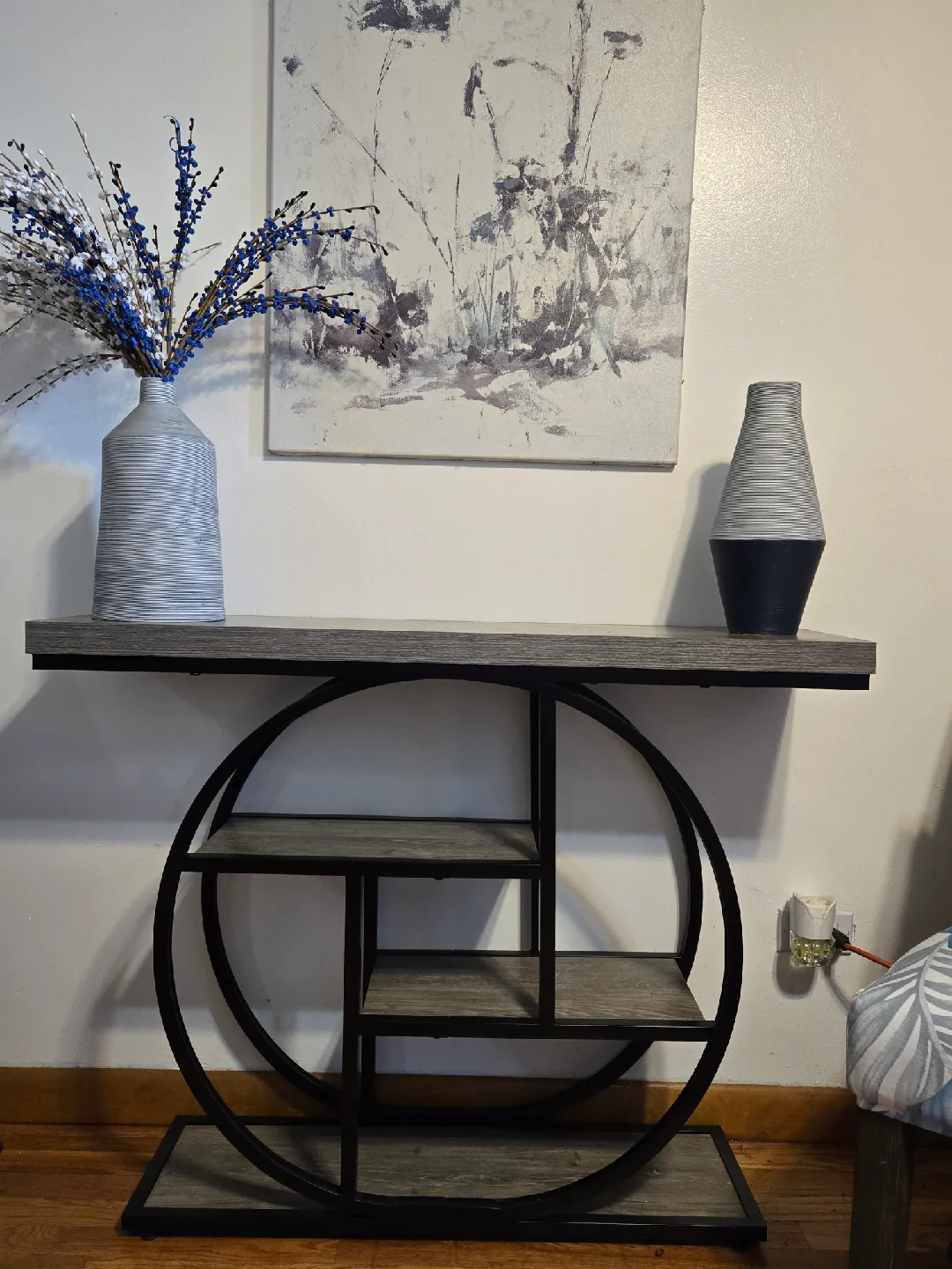 Console Table with Circle Design & Shelves thumbnail