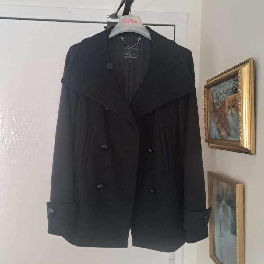 Aritzia Talula Babaton Black Wool Blend Coat - Large
