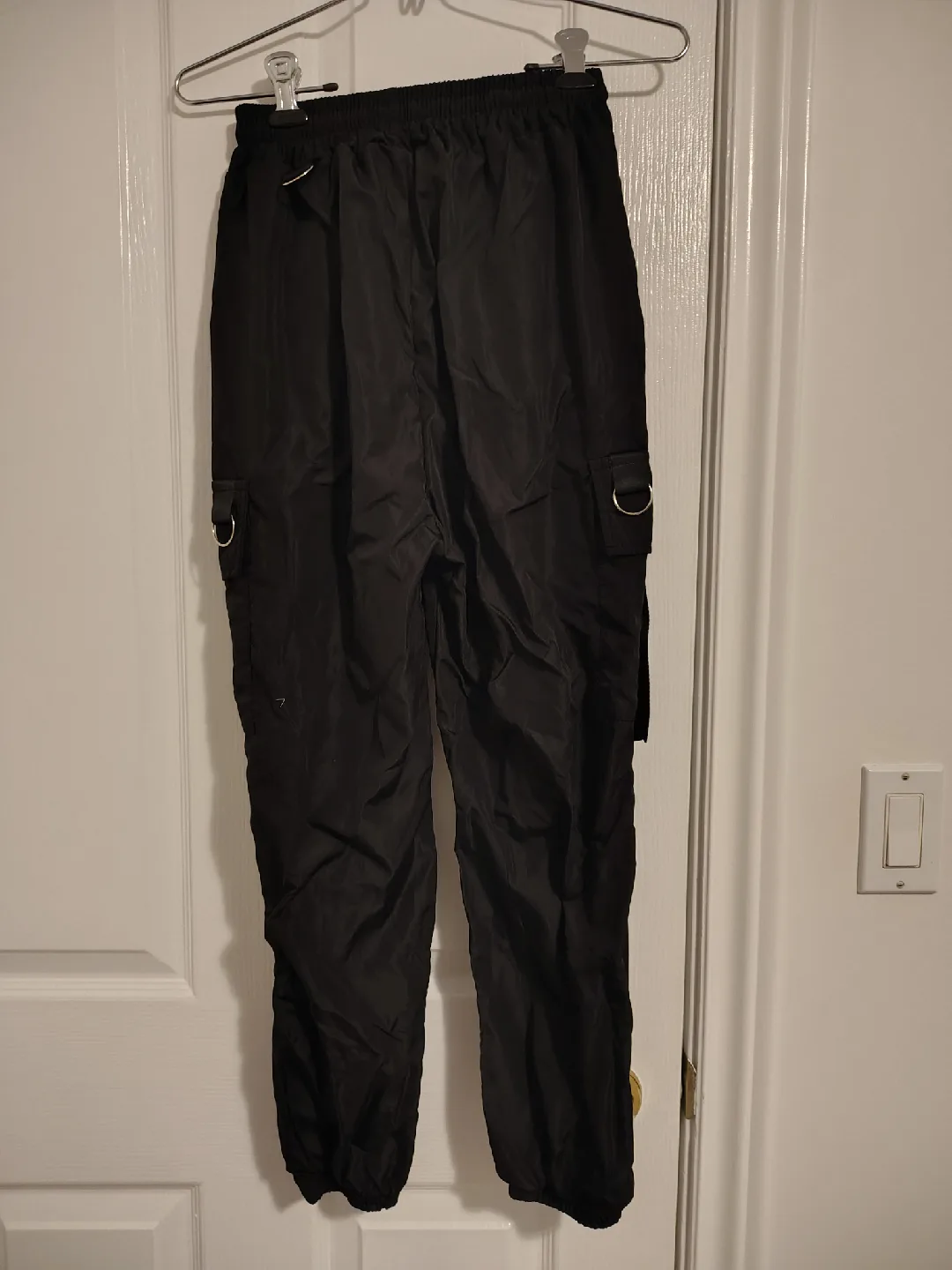 Black Cargo Pants with Buckles image indicator(2)