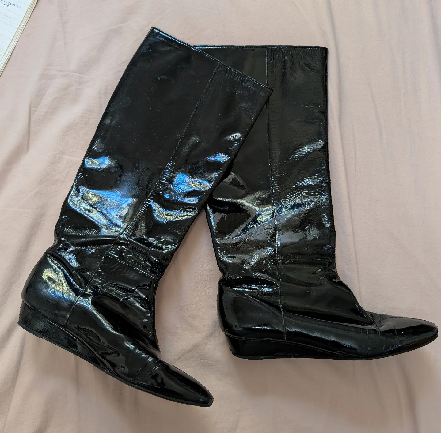 BCBGirls Black Patent Boots Size 7 🥕 thumbnail