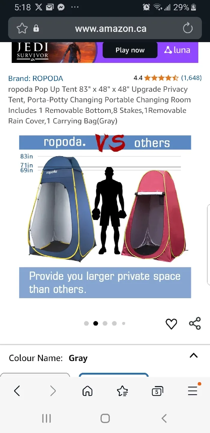 ROPODA Pop Up change Tent brand new image indicator(2)