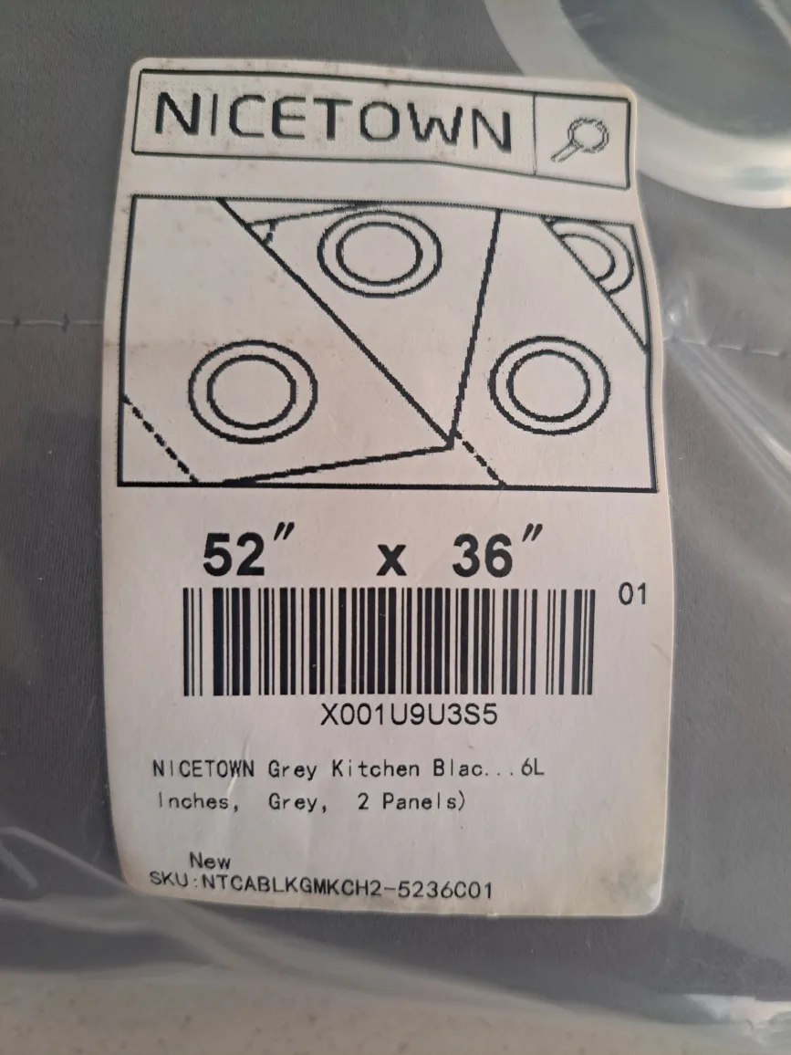 New NICETOWN Grey Kitchen Curtains 52"x36" image indicator(2)