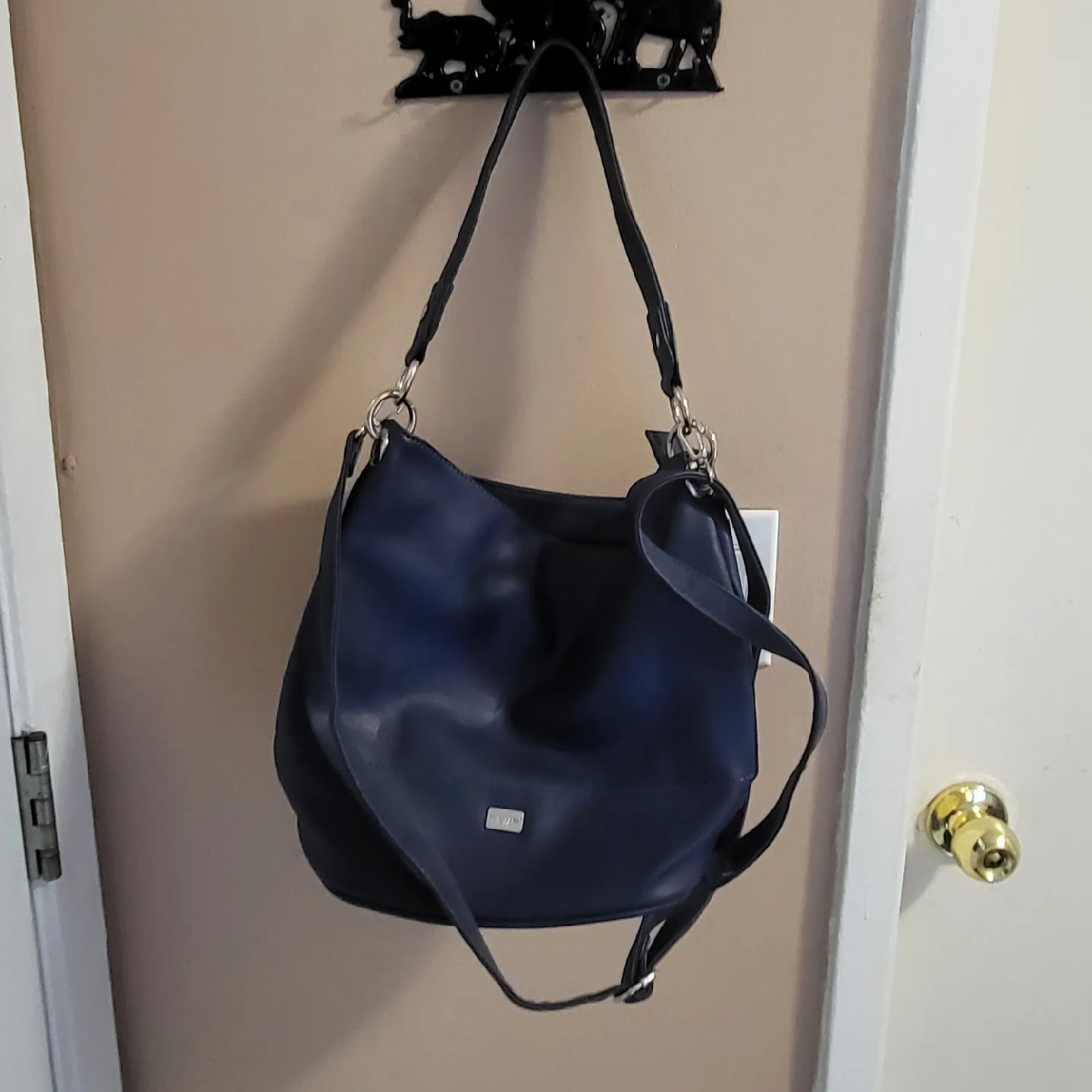 🥕David Jones Paris Navy Blue Purse Like New thumbnail