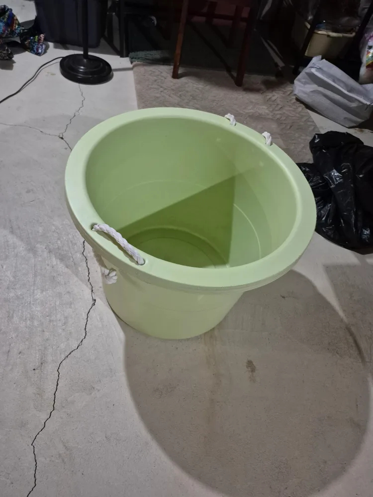 Large Light Green Plastic Bucket with Rope Handles thumbnail