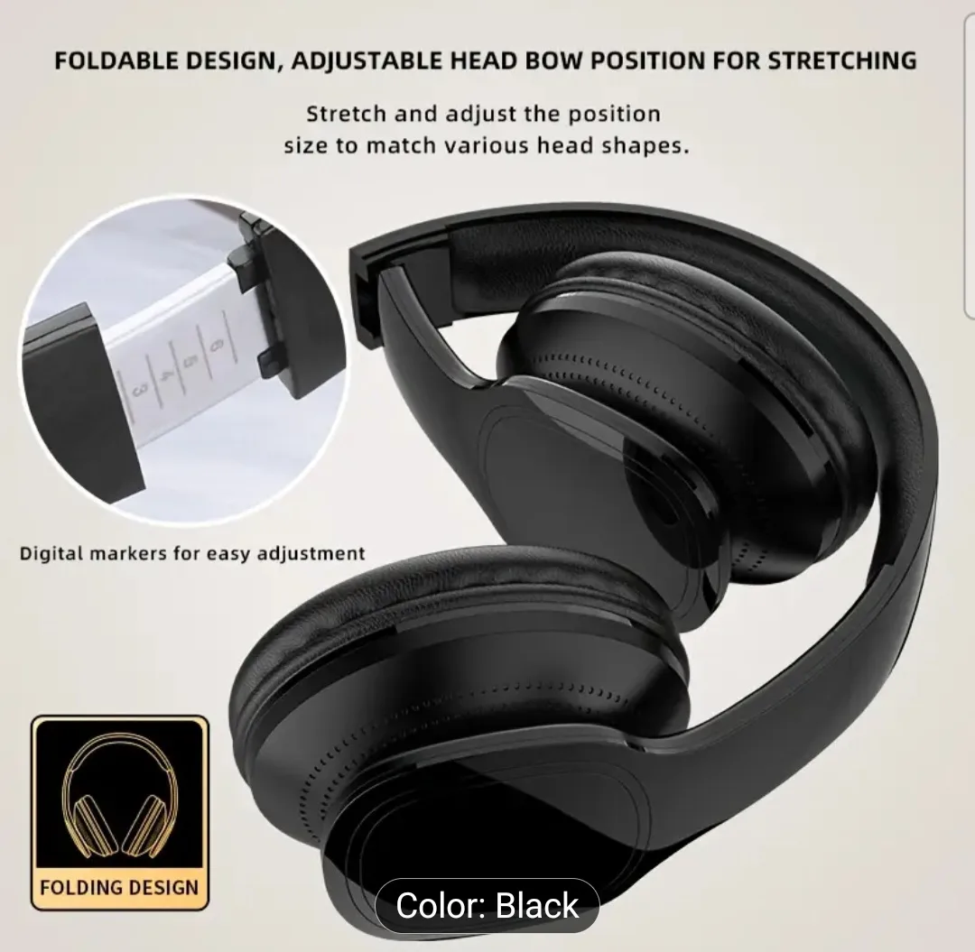 🎧Black Stereo Headphones - Immersive Listening image indicator(4)