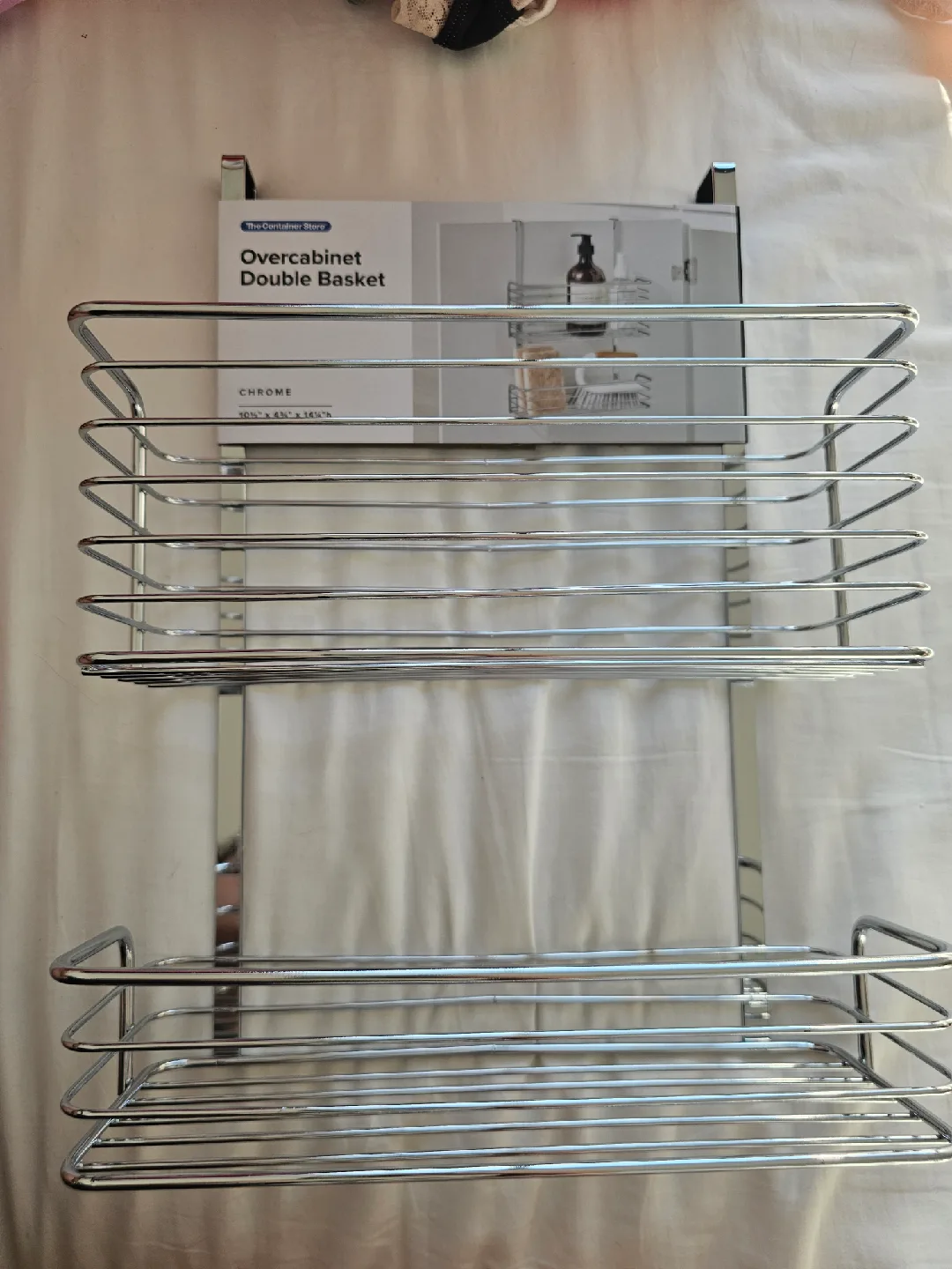 The Container Store Overcabinet Double Basket - Chrome