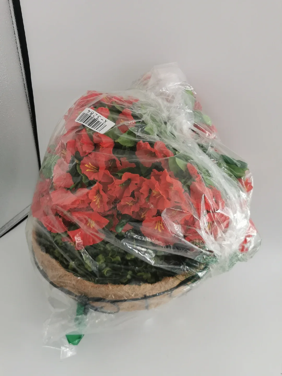 Artificial Hanging Flowers Basket - Red image indicator(4)