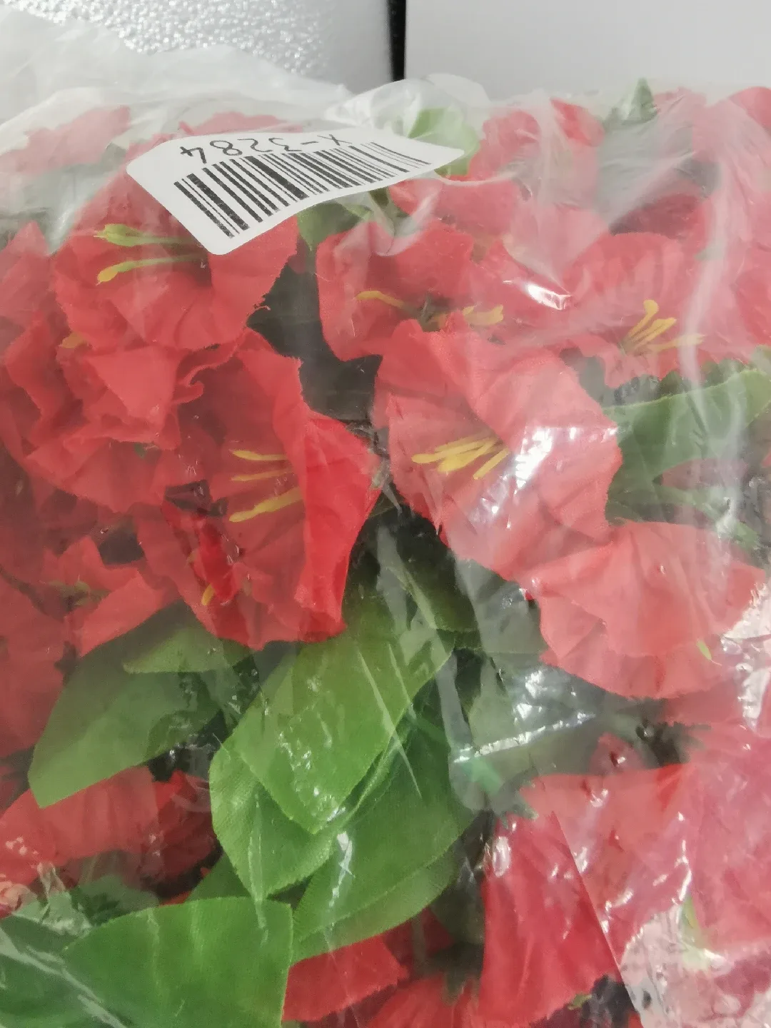 Artificial Hanging Flowers Basket - Red image indicator(8)