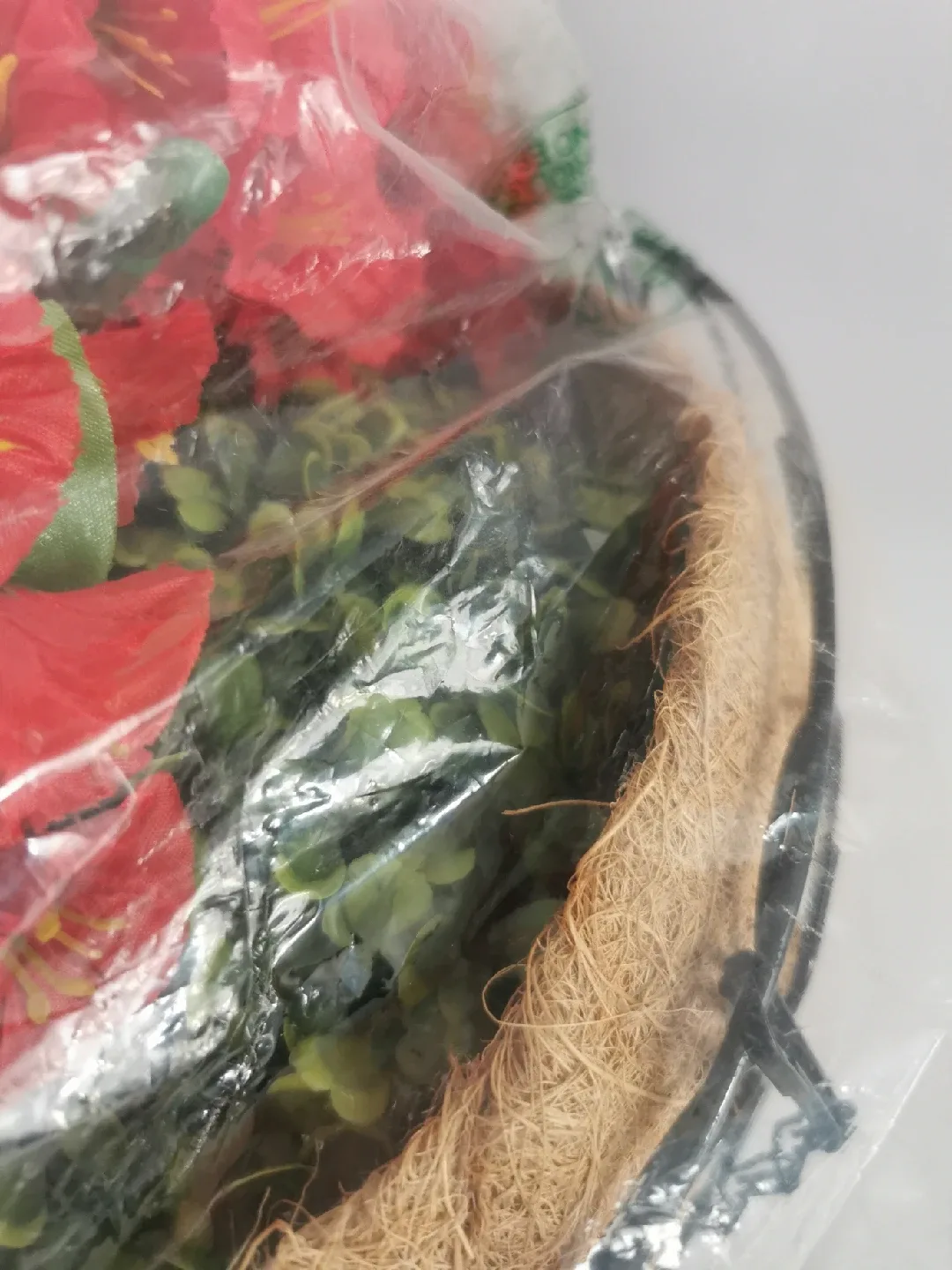 Artificial Hanging Flowers Basket - Red image indicator(9)