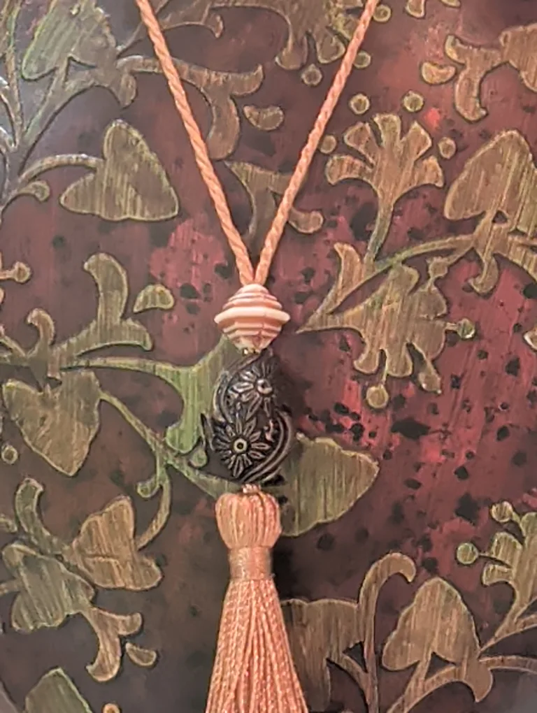Decorative Brown Vase with Floral Design image indicator(2)