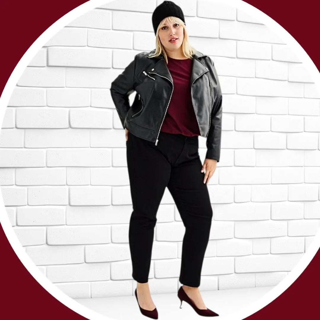 NWT 3XL Faux Moto Jacket w 2 Zippered Side Pockets image indicator(7)