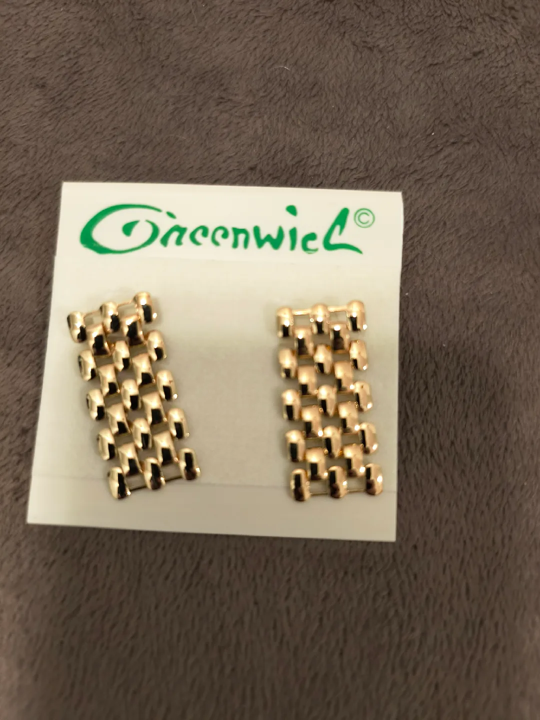 Greenwich Gold Tone Earrings thumbnail