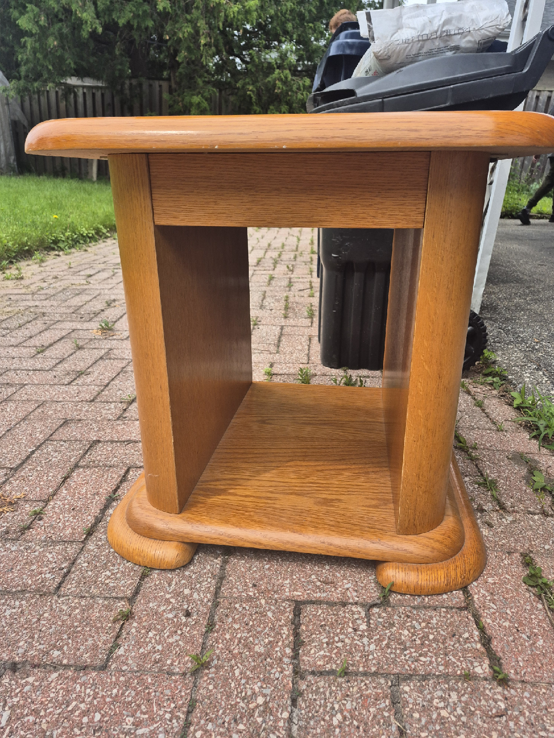 Oak Wood Side Table - photo 3