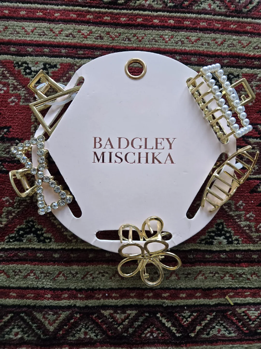 Badgley Mischka Gold Hair Clips - New thumbnail