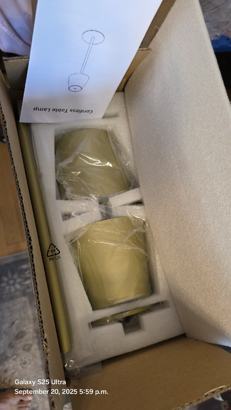New IMQSQIK 2-Pack Cordless LED Table Lamps - Gold - photo 4