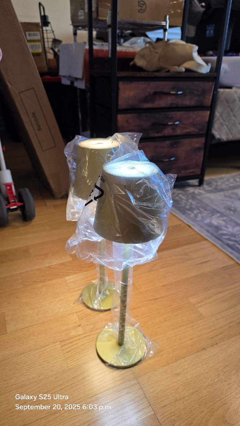 New IMQSQIK 2-Pack Cordless LED Table Lamps - Gold - photo 5
