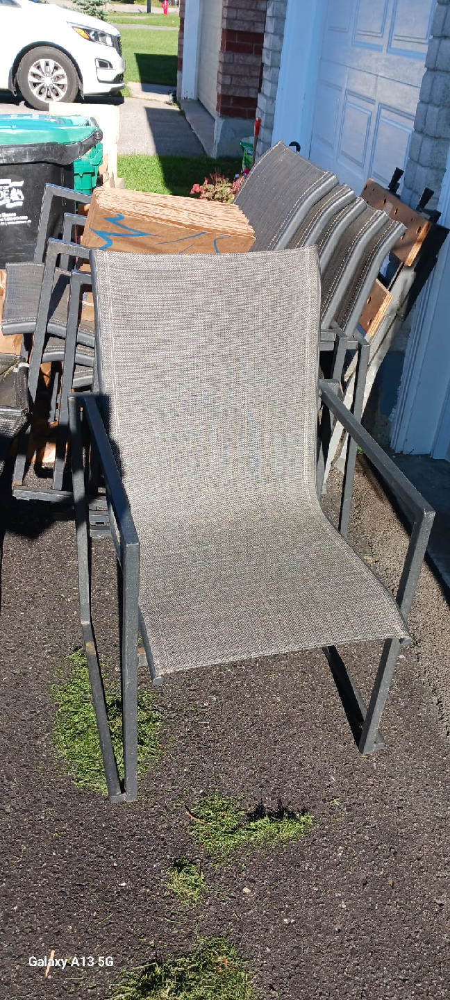 Set of 6 Patio Chairs - Grey - photo 2