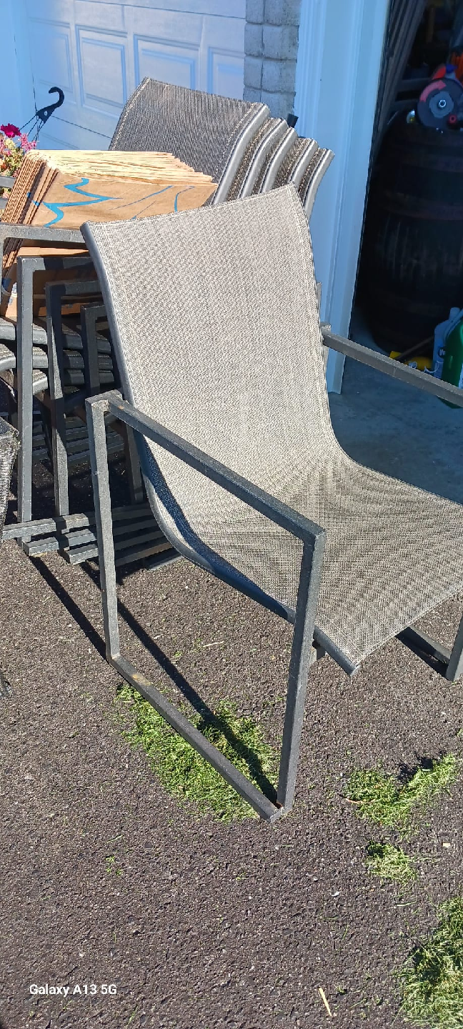 Set of 6 Patio Chairs - Grey - photo 3