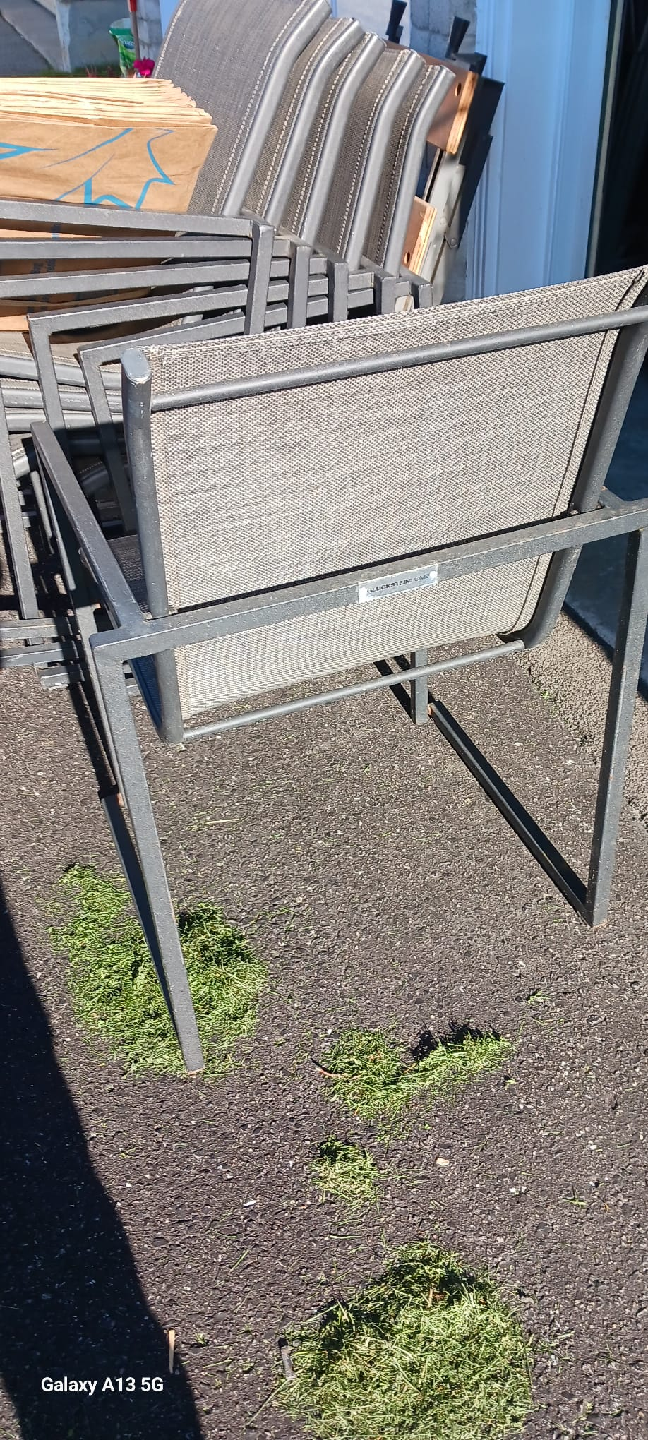 Set of 6 Patio Chairs - Grey - photo 4