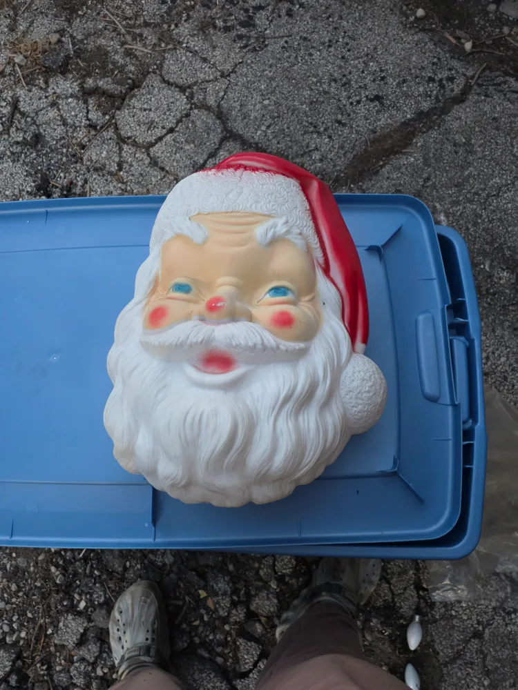 Vintage Santa Blow Mold light cover thumbnail