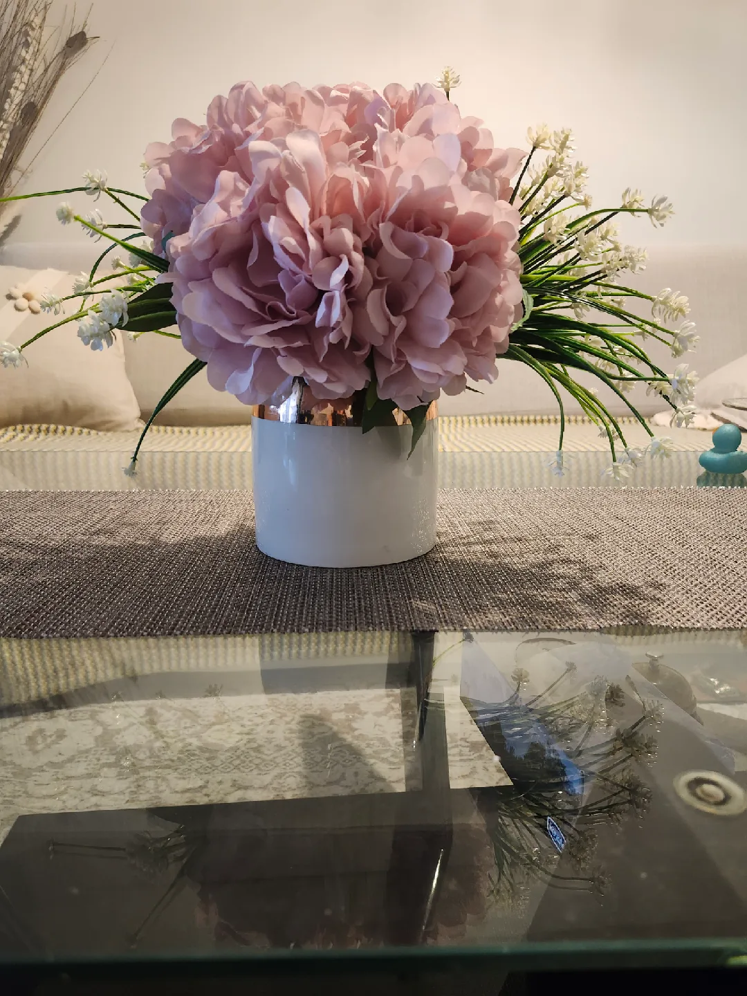 Pink Faux Floral Arrangement image indicator(3)
