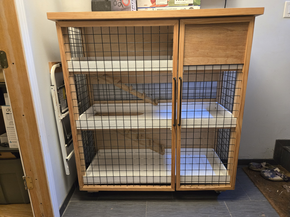 Wooden rabbit hutch