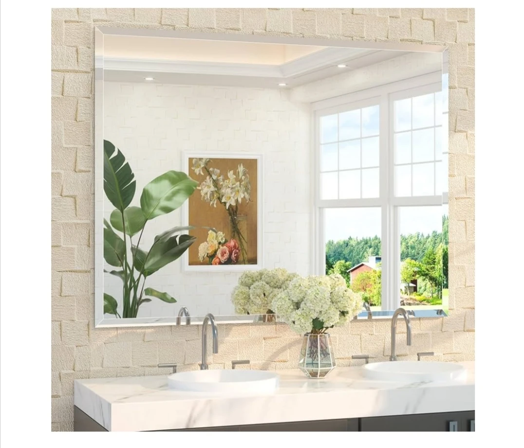TETOTE Frameless Rectangle Bathroom Mirror