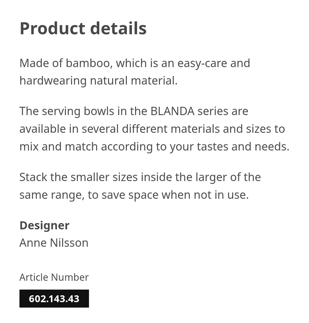 IKEA BLANDA Matt Serving Bowl - Bamboo image indicator(3)