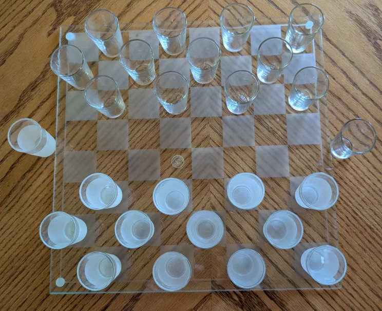 Shot Glass Checkers Set - 27 Pieces thumbnail
